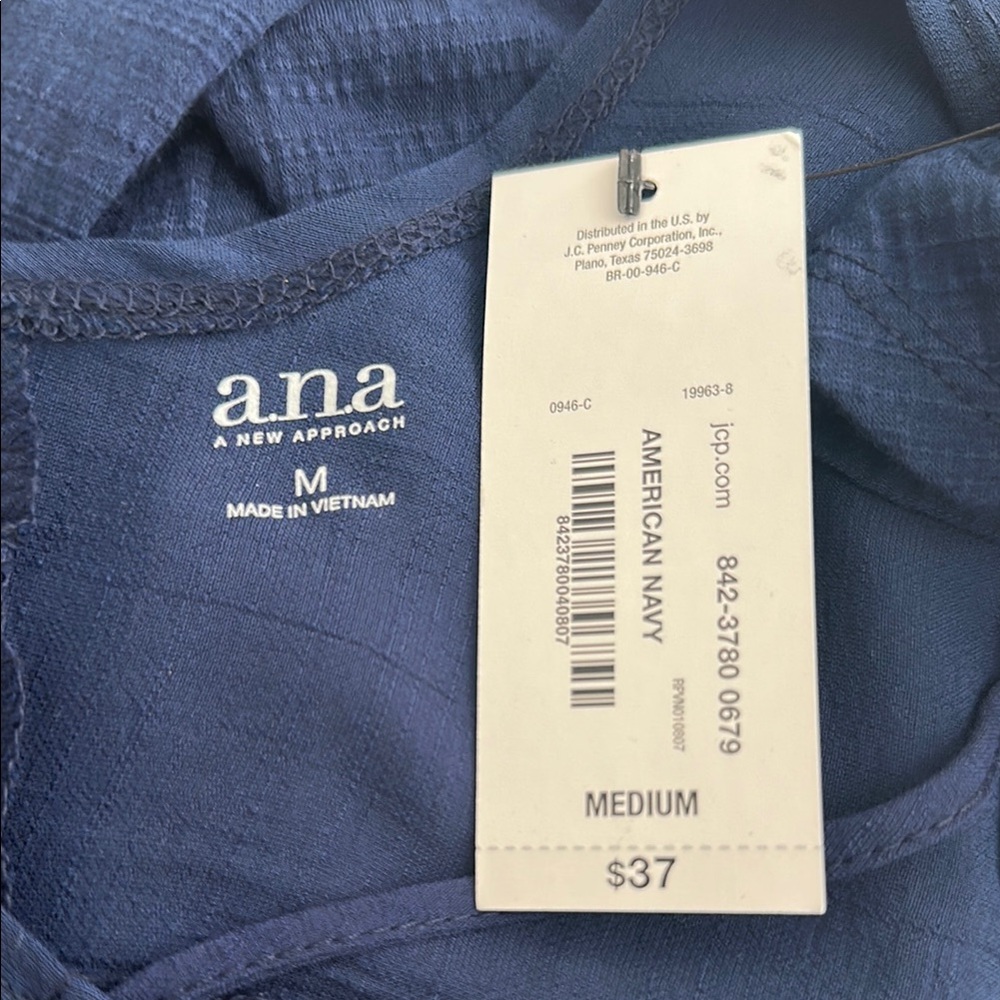a.n.a Deep Blue V-Neck Blouse - Picture 8 of 9